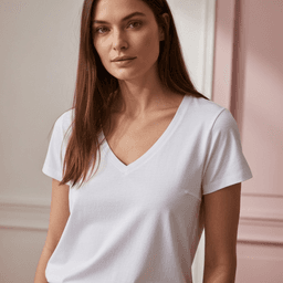 V-Neck Pure Cotton T-shirt